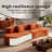 108.6-Inch Curved Combination Sofa With A Modern Cloud Pattern Design, Made Without A Frame Using Compression Technology, Comes With Two Pillows And Is Ideal For Living Rooms Or Offices.