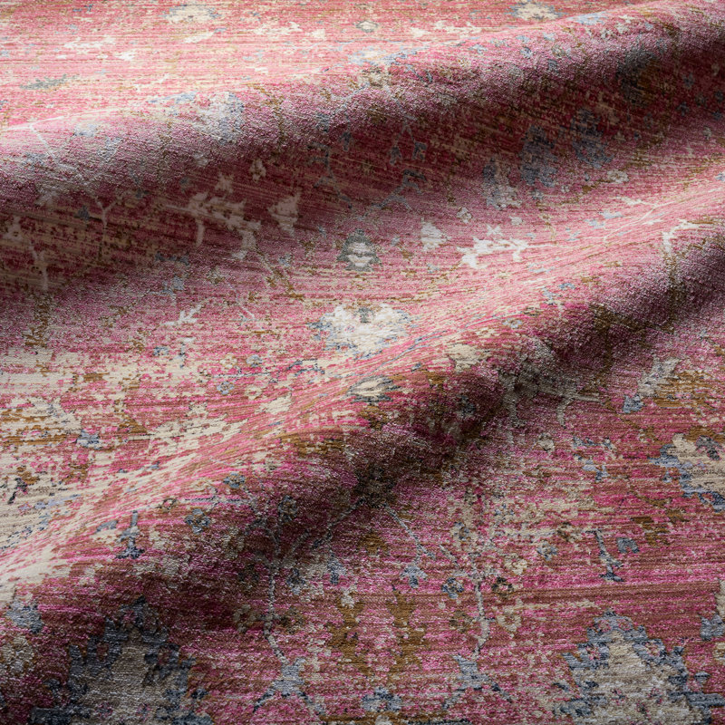 Tapis d'intérieur rose / gris Finnuala, Rectangle 9 pi x 12 pi 11 po