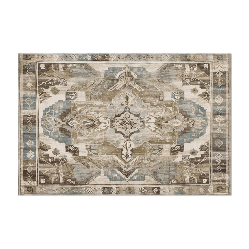 Golden Traces Indoor And Outdoor Area Rug, Rectangle 5' x 7'