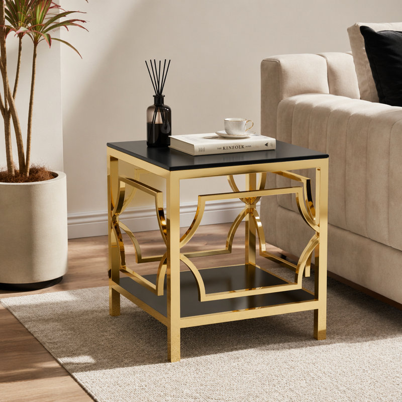 Table d'appoint 19,7 po Modern Gold, Noir