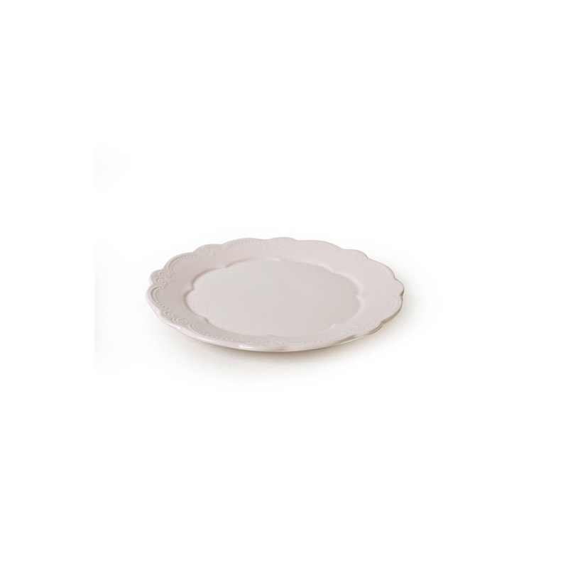 Ensemble de 6 assiettes élégantes, couleur crème, 11,0 po x 11,0 po | 100% grès céramique, antibactérien, écologique, va au lave-vaisselle et au micro-ondes | Facile à nettoyer, parfait pour les repas et les réceptions