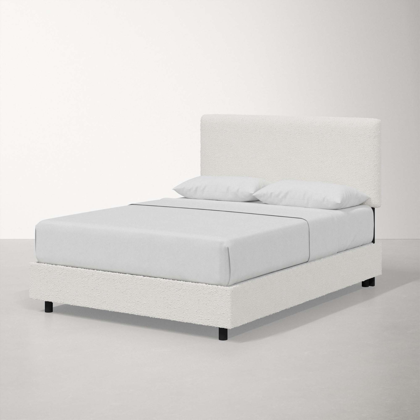 Atoll Upholstered Bed, Classic Snow Boucle, California King