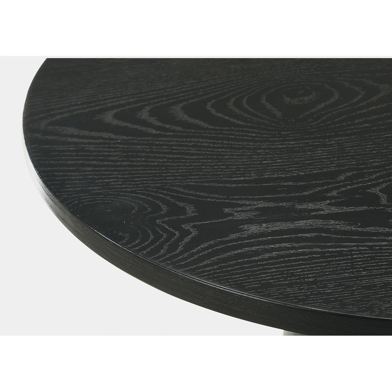 22-inch wide Jasper Black Round Side Table with Base