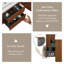 Meuble-lavabo mural de 48 po avec comptoir en surface solide, armoire en bois de noyer doré miel avec tiroirs à fermeture douce