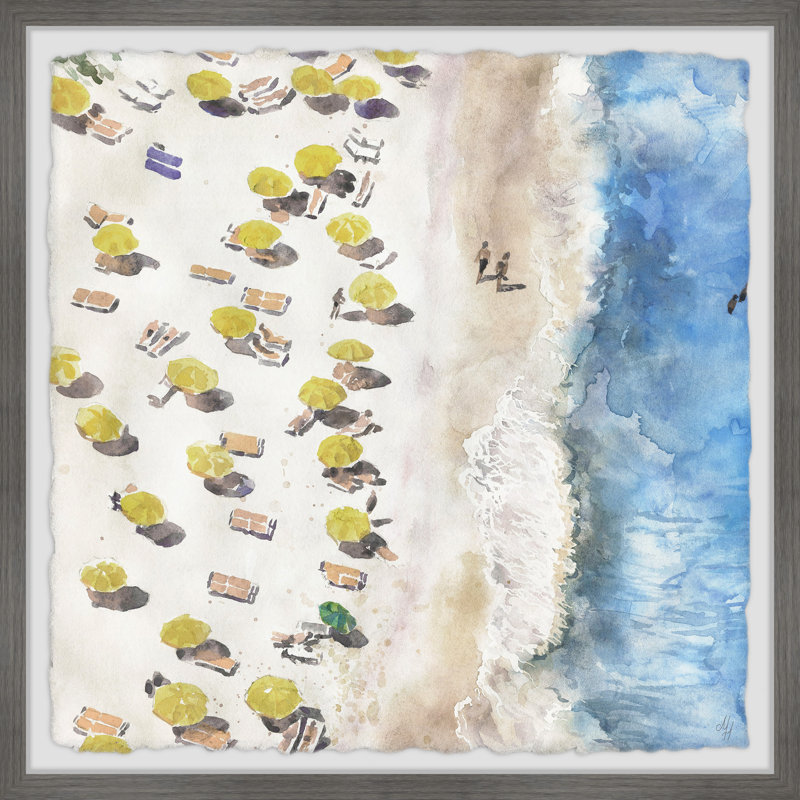 «Yellow Sunshade II» par Marmont Hill - peinture encadrée, H 32 po x l 32 po x P 1,5 po