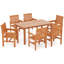 Ensemble de 7 tables de salle à manger en bois pour patio avec trou pour parasol de 2 po