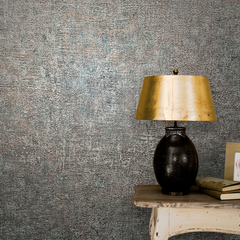 Yang 10.05m x 53cm Textured Matte Wallpaper Roll, Blue