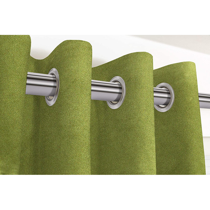 Delavega Blackout Curtains / Drapes Pair, Width 228 x Drop 137cm, Lime