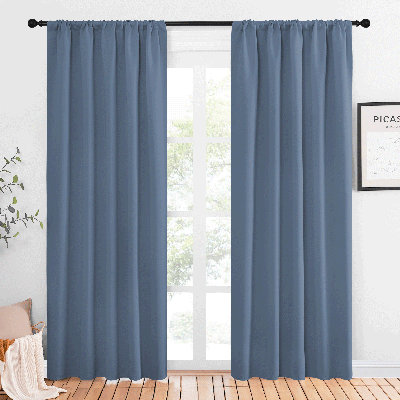Blackout Curtains for Living Curtains, Room Darkening Window Curtain Panels, Easy Care Solid Thermal Insulated Drapes for Daughter Room (Natural, 2 Panels)