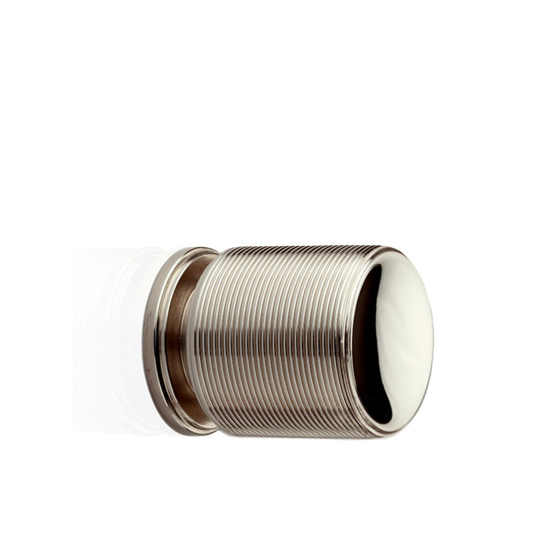 Monaco Cylindrical Knob, 0.75" H x 0.74" W x 0.74" D, Brush Brass/Black