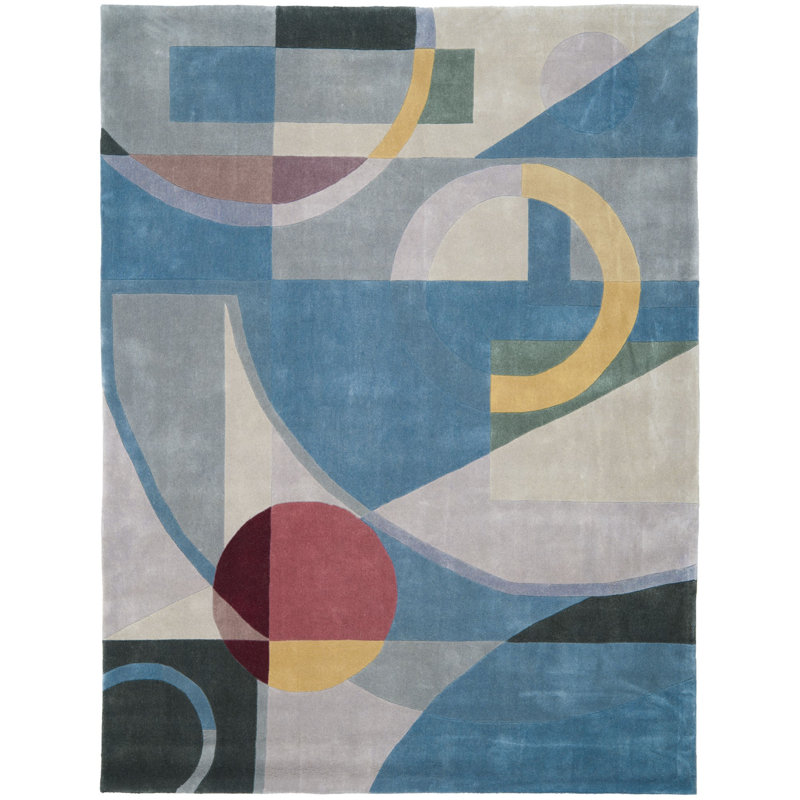 Charbonneau Drive Hand Tufted Wool Abstract Rug, Rectangle 9' x 12'
