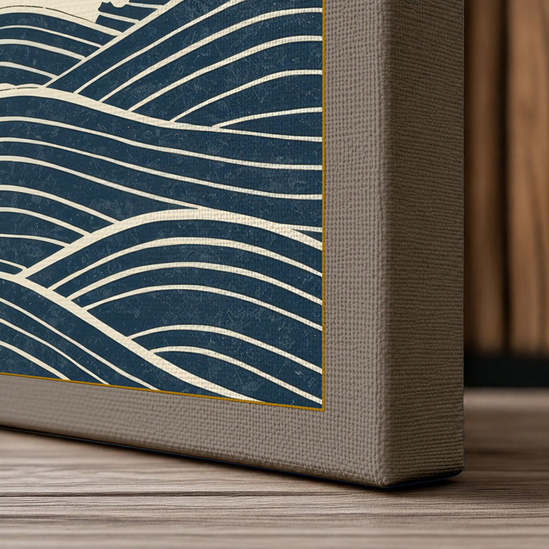 Whale Tail Rising Coastal - Wrapped Canvas, 36x24 - 91.4 x 61.0 cm, Taupe Border
