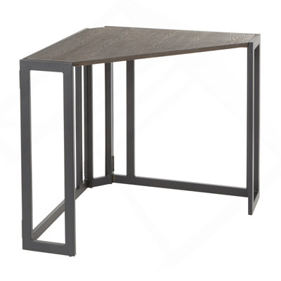 Bureau en coin Roman en métal noir et bambou espresso