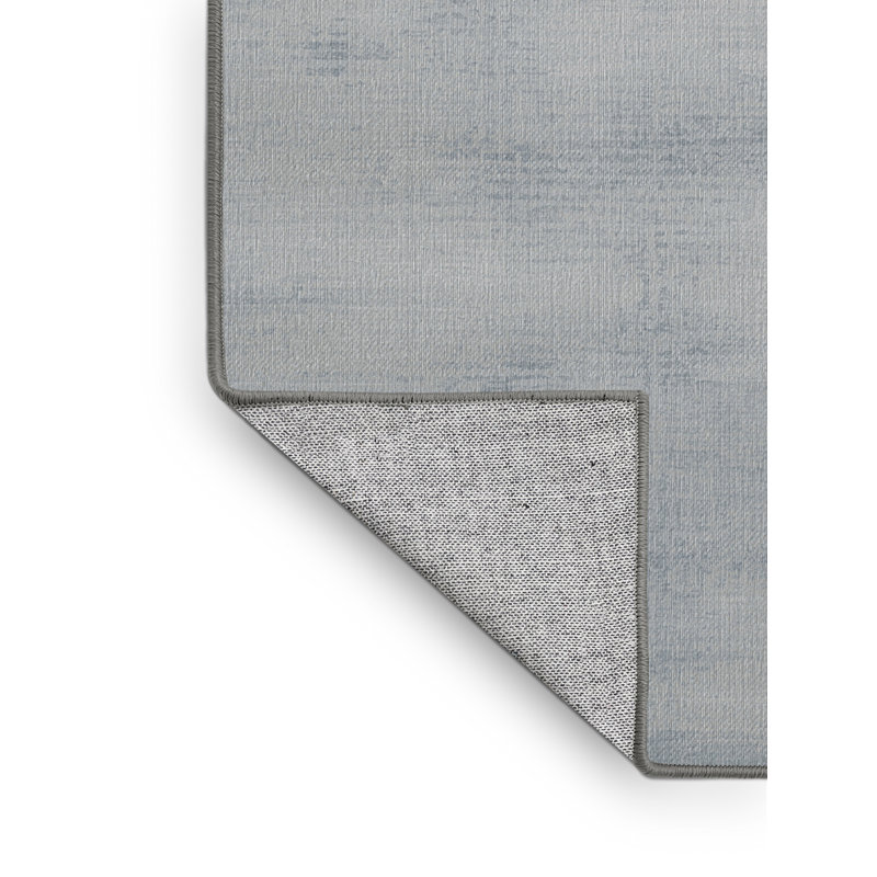 Tapis abstrait gris lavable à la machine, Rond 8 pi
