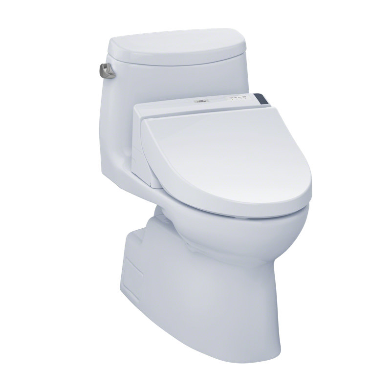 Toilette allongée une pièce 1,28 GPF TOTO® WASHLET + ® Carlyle® II et siège de bidet WASHLET® C200, blanc coton