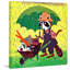 Raccoon With Umbrella - Wrapped Canvas Print-1275578359