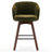 Allis Mid-Century Modern Chenille Fabric Counter Stools,Upholstered Swivel Barstools With Wood Legs,Counter Height Stools with Wingback,Footrest,For Kitchen Island Bar Counter,Green-1858234488-1855512860