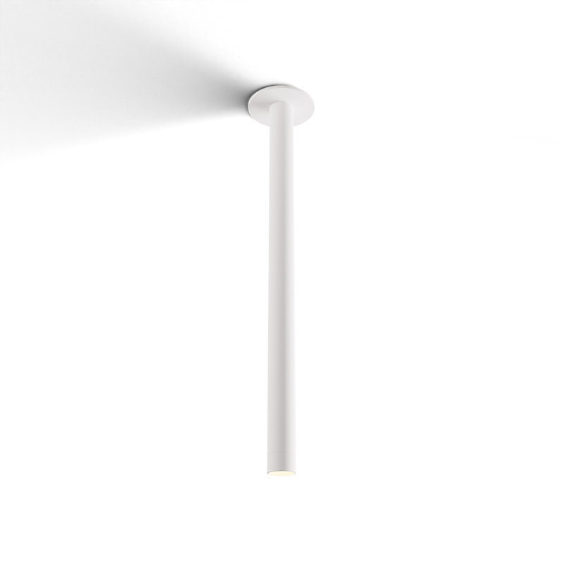 Combi Pendant 24" Single Unit with Matte Black Canopy, Matte White, 24"