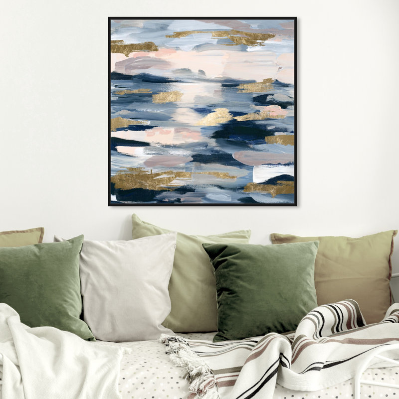 «Smoke on the Water», reproduction d'impression sur toile, H 30 po x l 30 po, Cadre noir