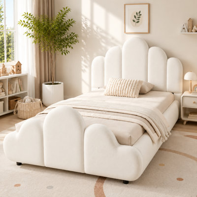 3FT Single Petal-Shaped Upholstered Bed