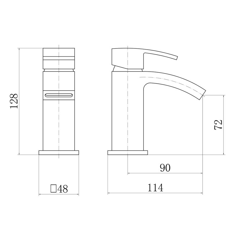 Huneycutt Modern Basin Sink Mono Mixer Faucet Chrome Cloakroom Bathroom Waterfall Tap, 5.7 l/min