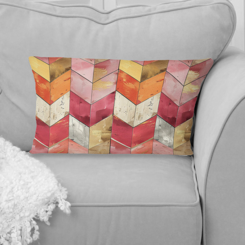 Coussin à chevrons Mid-Century