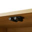 Meuble télé avec buffet à motif ondulé et armoire à rayures verticales en bois pour cuisine / chambre à coucher / vestibule. Naturel, l 64 po x P 15 po x H 24 po.