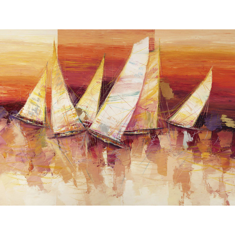 Sailing on the Sea 1 Piece Wrapped Canvas Painting, 50cm H x 70cm W x 4cm D