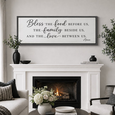 «Family Blessing», citation de ferme, salle à manger, décoration, très grandes photos, impression sur toile encadrée