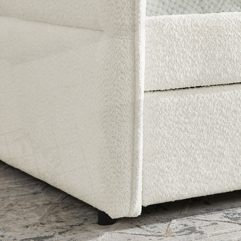 Vertical Stripe Daybed with Trundle, white, Full
