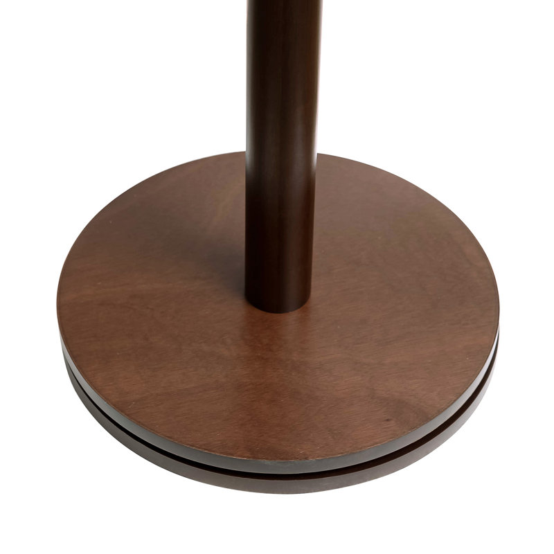 Flat Floor Mirror with Hooks, Brown/White