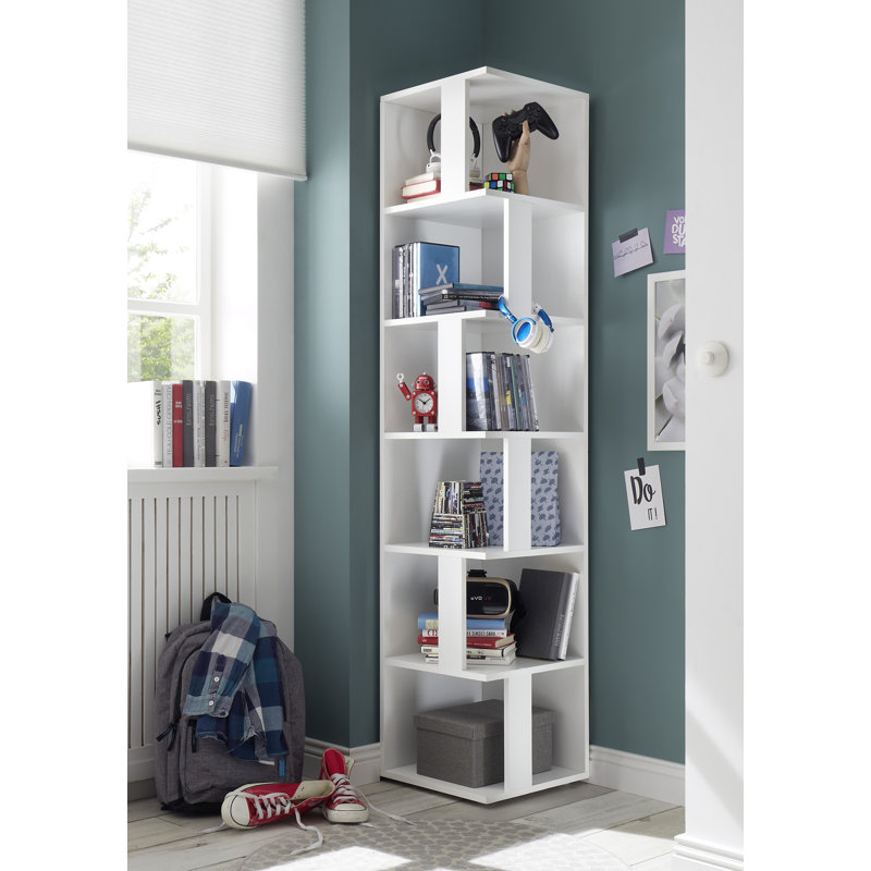 186cm H x 38cm W Engineered Wood Corner Bookcase