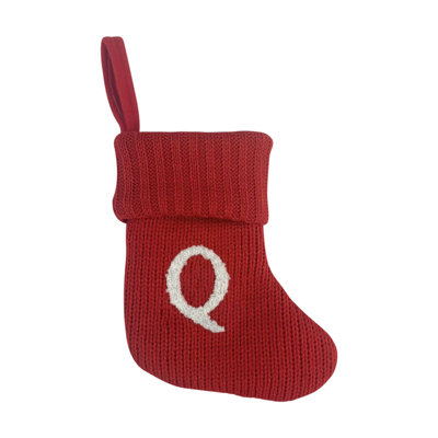 Ornement de bas de Noël en laine avec lettre de bas de Noël et bas de Noël