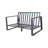 Double Sofa + Rectangular Coffee Table, Light Gray Cushions JM 9017 (Tino Tino)