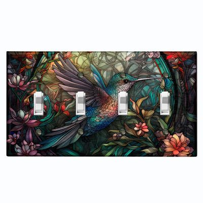 Nature Themed 4 - Gang Toggle Light Switch Standard Wall Plate