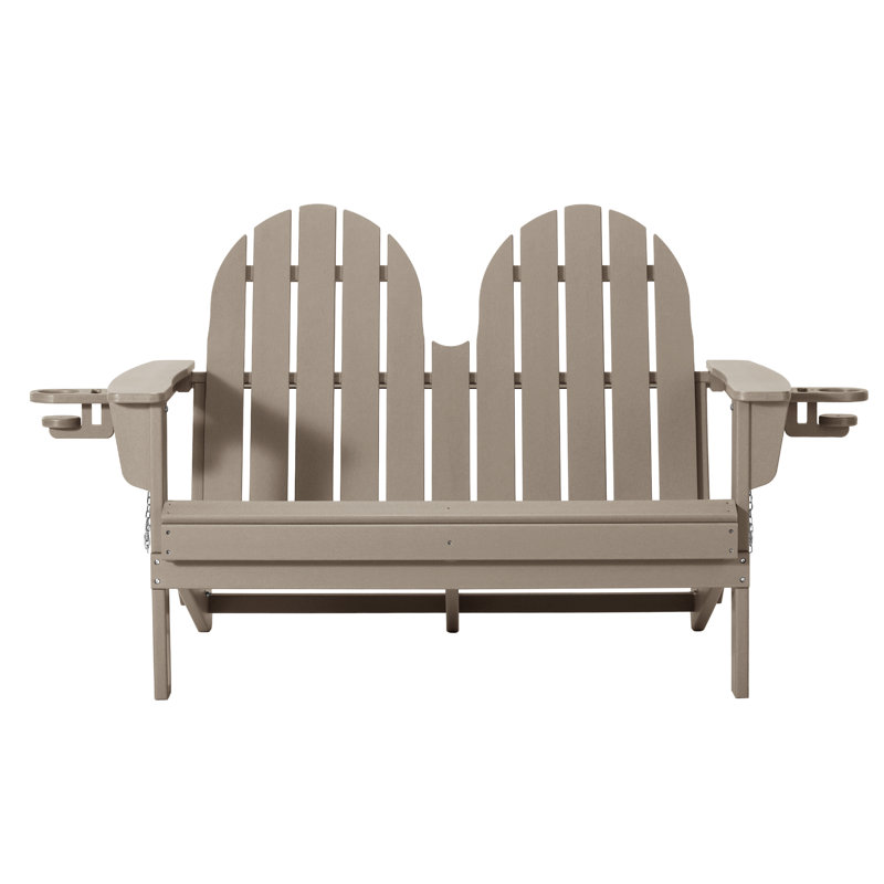 Banc pliant en poly 49 po Adirondack, Brun