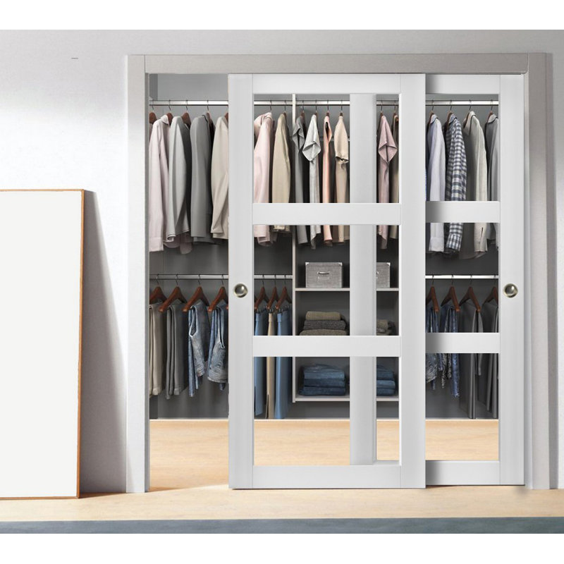Portes coulissantes en verre transparent Lucia, 84 po x 80 po