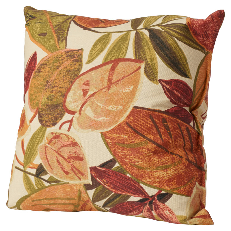 16" x 16" Outdoor Throw Pillow, Floral, Seacoral Turquoise