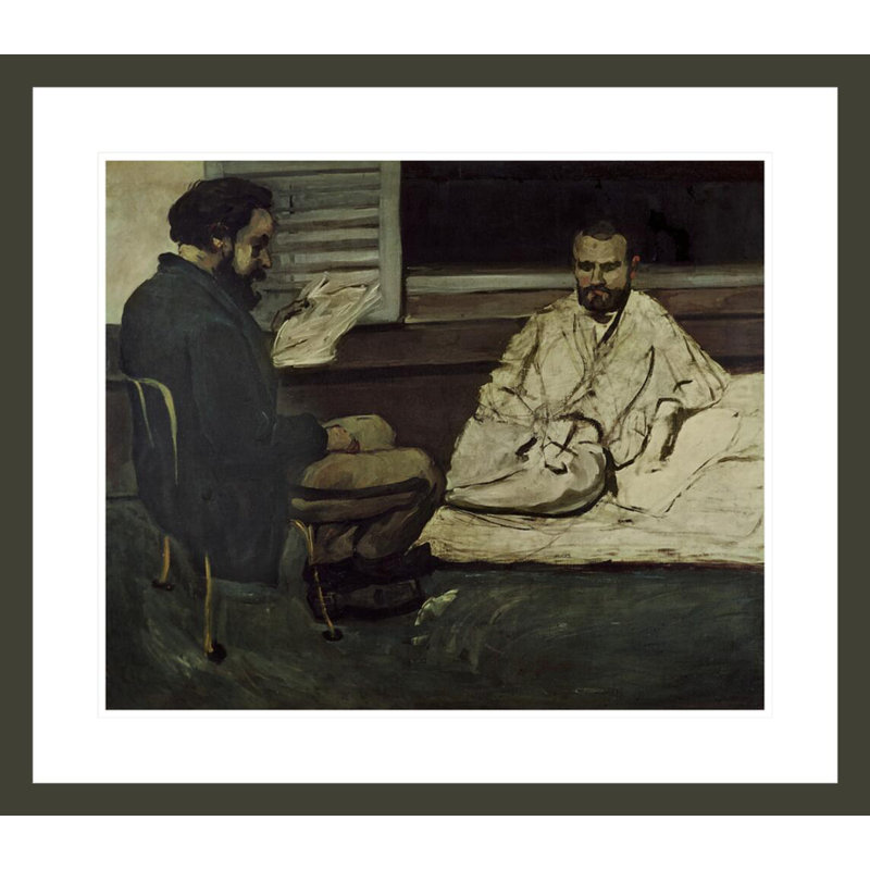 Paul Alexis (1847-1901), lecture d'un manuscrit à Émile Zola (1840-1902) par Paul Cézanne, impression giclée encadrée
