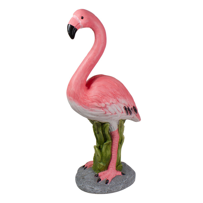Statue de jardin d'extérieur rose 25,5 po
