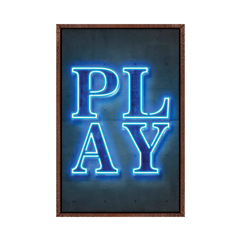 Play by Octavian Mielu - Print on Canvas, Classic Brown Wood Framed, 66.04cm H x 45.72cm W x 3.81cm D