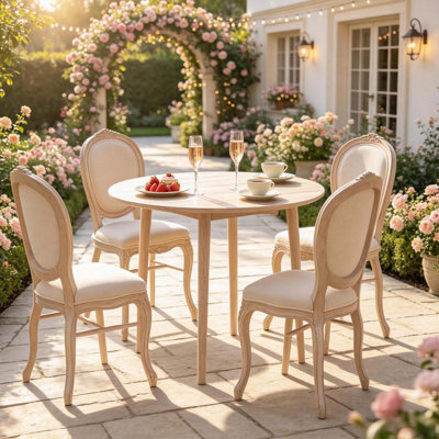 Multi-Function Extendable Drop-Leaf Dining Table with Round Design