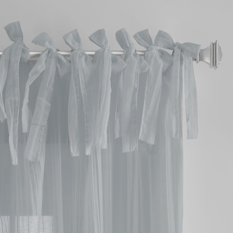 Mercuri Semi Sheer Single Curtain Panel, Soft Blue, 52"W x 108"L