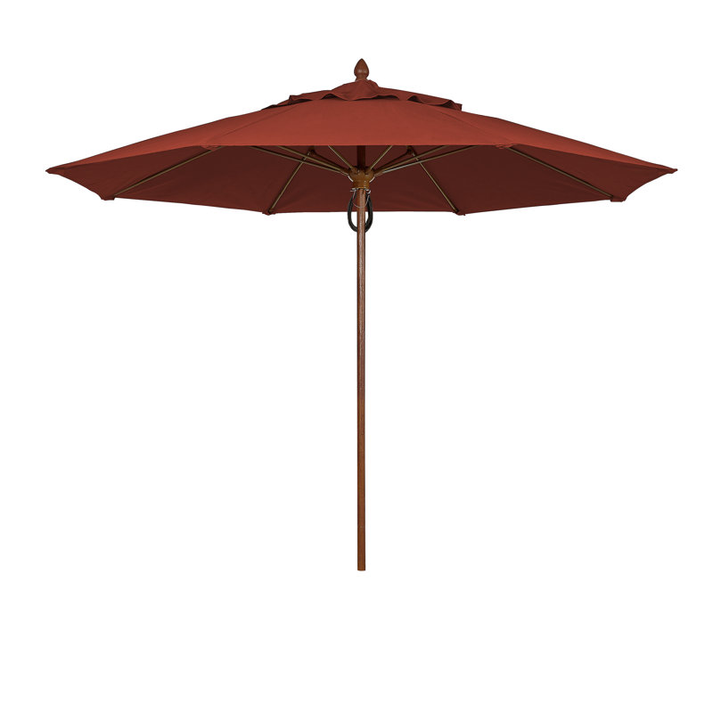 Parasol de marché 11 'Prestige, Teck, Sunbrella® terre cuite