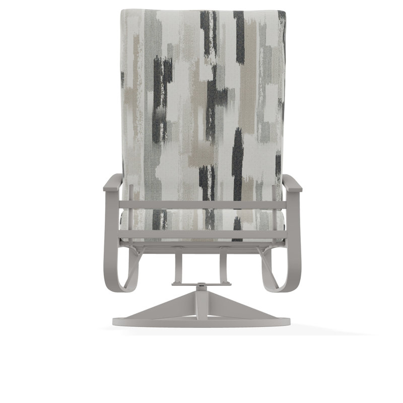Belle Isle Outdoor Lounge Chair, Warm Gray, Ticking Fog
