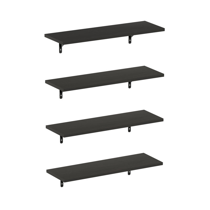 Tablette flottante 4 pièces Belby, H 0,6 po x l 23,6 po x P 7,8 po, Espresso