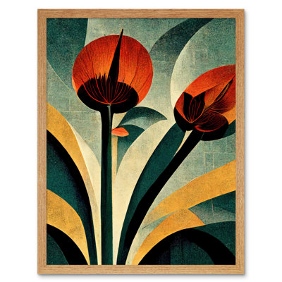Single Art Deco Flower Artwork - Print
