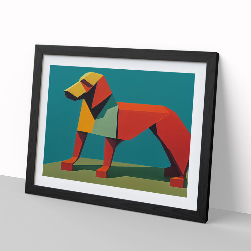 Dog Abstract Vol.1 - Single Picture Frame Painting, Black, 46cm H x 64cm W x 2cm D
