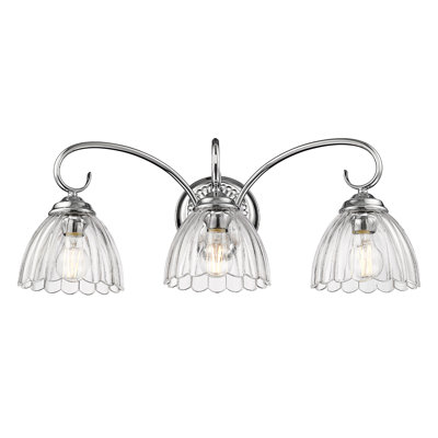 Marcinda 3-Light Vanity Light with Clear Glass
