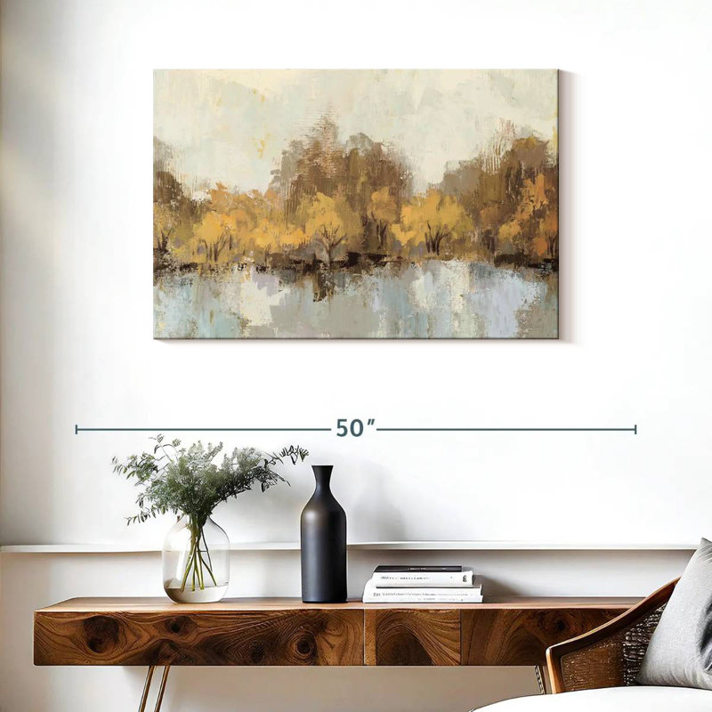 Avery, rivière d'automne, reflet doré, H 24 po x l 36 po